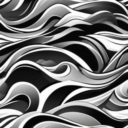 Black and Grey Wave Tattoo - Showcase elegance with a black and grey wave-themed tattoo design.  simple vector color tattoo,minimal,white background