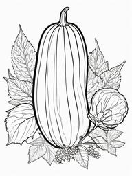 Vegetable Coloring Pages - Cucumber with skin and seeds  simple coloring pages