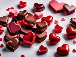 Valentines Day background - Heart-shaped chocolates arranged on a white plate  aesthetic background wallpaper