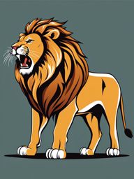 lion clipart - a fierce and roaring lion illustration. 
