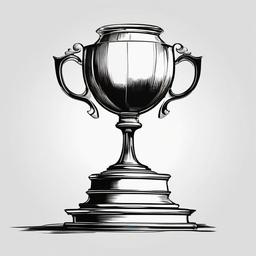 Football clipart - trophy on a pedestal  minimal rough sketch scribbles,doodles,black and white