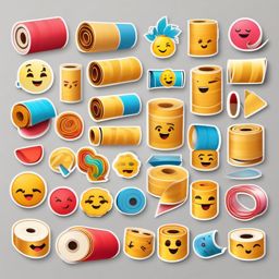 Roll of Paper Emoji Sticker - Creative scribbles, , sticker vector art, minimalist design