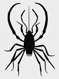 Tailless Whip Scorpion Clip Art - A tailless whip scorpion with spiky pedipalps,  color vector clipart, minimal style