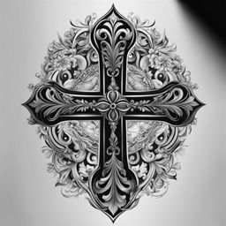 cross tattoo designs black and white design 