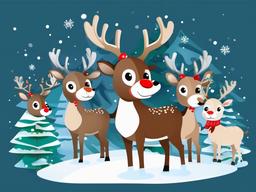 Reindeer clipart - reindeer in a winter wonderland  