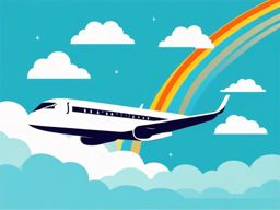 Jet Clipart - A jet plane soaring high in the azure sky.  transport, color vector clipart, minimal style