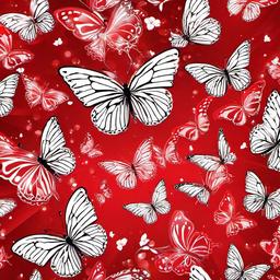 Red Background Wallpaper - red butterflies background  