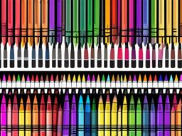 Crayon Box Clipart - Vibrant crayons neatly arranged in a colorful box.  color clipart, minimalist, vector art, 