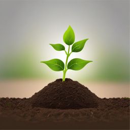 Sprout in Soil clipart - A young plant sprouting in soil, ,vector color clipart,minimal