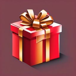 Clipart of a Gift - Gift box symbolizing presents and surprises,  color vector clipart, minimal style