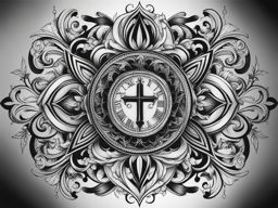 religious tattoos black and white design 