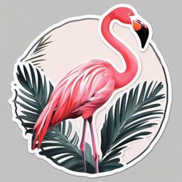 Flamingo sticker, Elegant , sticker vector art, minimalist design