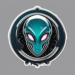 Alien sticker, Extraterrestrial , sticker vector art, minimalist design