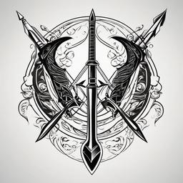 bow and arrow tattoo design  vector tattoo design