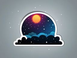 Star Sticker - Shining star in the night sky, ,vector color sticker art,minimal