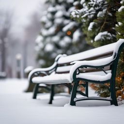 Snowy Park Bench  background picture, close shot professional product  photography, natural lighting, canon lens, shot on dslr 64 megapixels sharp focus