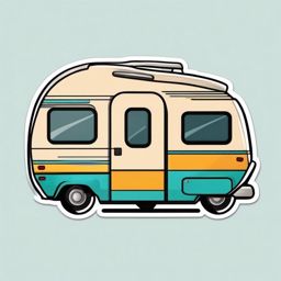 Caravan Emoji Sticker - Road trip getaway, , sticker vector art, minimalist design