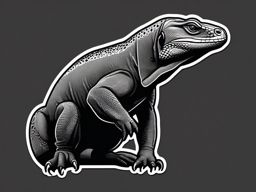 Komodo Dragon sticker- Largest living species of lizard in Komodo, , sticker vector art, minimalist design