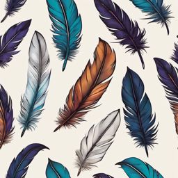 Feather Quill Sticker - Feather quill pen in ink, ,vector color sticker art,minimal