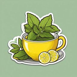 Lemon Balm Sticker - Add a citrusy twist to your teas and dishes with the bright and lemony flavor of lemon balm, , sticker vector art, minimalist design