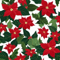 Poinsettia Plant Clipart,Designing a festive holiday card with poinsettia plant clipart  simple, 2d flat