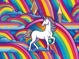 Rainbow And Unicorn Background  