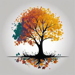 ginkgo tree tattoo  simple vector color tattoo