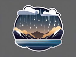 Rain on window sticker- Calming and rhythmic, , sticker vector art, minimalist design