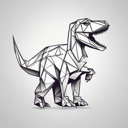 Origami Dino Tattoo - Combine the art of origami with dinosaurs in a creative and unique tattoo.  simple vector color tattoo,minimal,white background