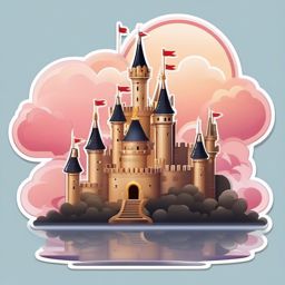 Romantic Castle in the Clouds Emoji Sticker - A fairy-tale fortress of love, , sticker vector art, minimalist design