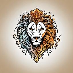 leo astrology tattoo  simple vector color tattoo