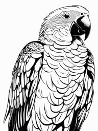 parrot clipart black and white 