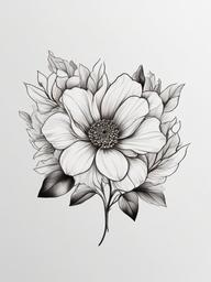 September Birth Flower Tattoo - Tattoo representing the flower associated with the birth month of September.  simple color tattoo,minimalist,white background
