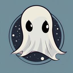 Cute Ghost Tattoo-Adorable spookiness, charm of friendly supernatural entities.  simple vector color tattoo