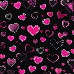 Heart Background Wallpaper - black background with pink heart  