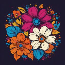 1960s Flower Power - Embrace the colorful and flower-filled '60s era on your tee. , vector art, splash art, retro t shirt design