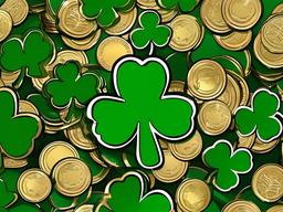 Shamrock clipart - shamrock surrounded by coins  