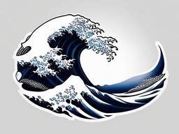 japanese water wave tattoo  simple color tattoo,white background,minimal