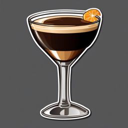 Espresso Martini sticker- A caffeinated delight featuring vodka, coffee liqueur, and freshly brewed espresso, shaken to perfection., , color sticker vector art