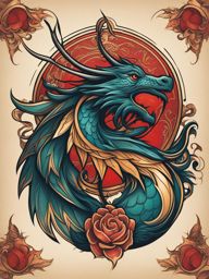 mythical creatures - create a tattoo featuring mythical creatures like dragons, unicorns, and phoenixes. 