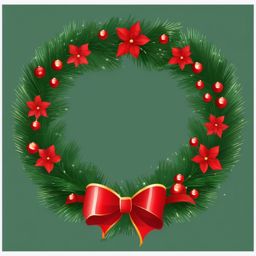 Christmas Clipart Wreath,Decorating a holiday party with Christmas clipart wreath  simple, 2d flat