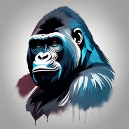 gorilla tattoo minimalist color design 