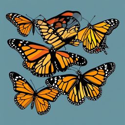 Monarch Butterfly clipart - Iconic butterfly species migrating in swarms, ,color clipart vector style