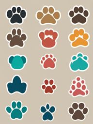 Paw Print Icon - Paw print icon representing animals and pets,  color vector clipart, minimal style