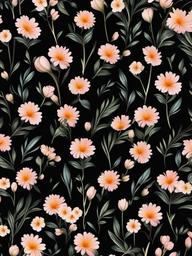 Black Background With Flowers Wallpaper  ,mobile iphone background wallpaper