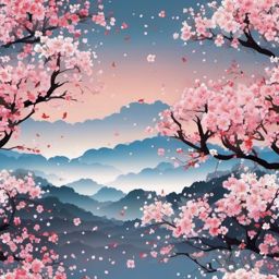 Floral Background - Blossoming Sakura Trees in Spring  wallpaper style, intricate details, patterns, splash art, light colors