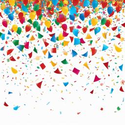 Confetti raining down on a celebration clipart.  vector style illustration, white background