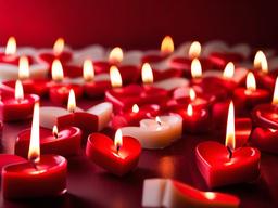 Valentines Day background - Red and white candles arranged in a heart shape  aesthetic background wallpaper