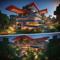 futuristic theme park with thrilling rides and attractions - minecraft house design ideas 