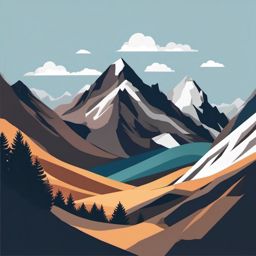 Snow-Capped Peaks Adventure clipart - Adventurous journey to peaks, ,vector color clipart,minimal